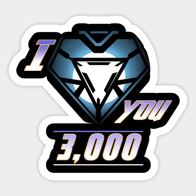 Love You 3,000 Sticker by amodesigns